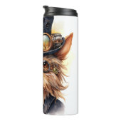 Steampunk Yorkshire Terrier Hond Thermosbeker (Geroteerd rechts)