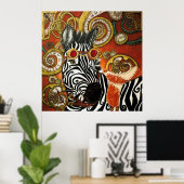 Steampunk Zebra Matte Poster (Thuiskantoor)