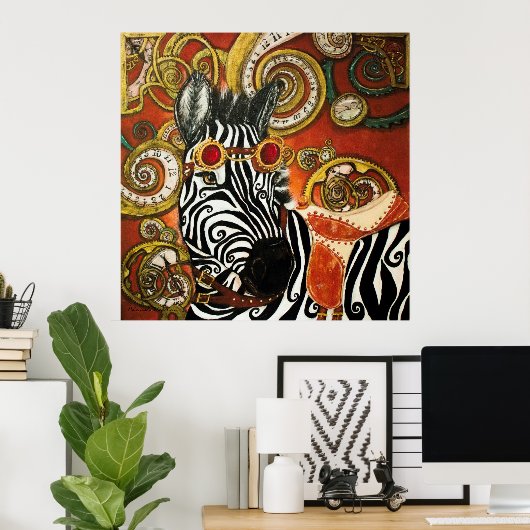 Steampunk Zebra Matte Poster (Thuiskantoor)