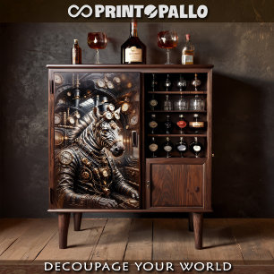 Steampunk zebra rijden Victoriaans trein Tissuepapier