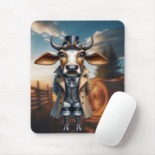 Steampunk Zebu Mousepad Muismat (Met muis)