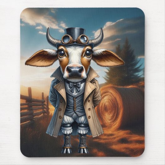 Steampunk Zebu Mousepad Muismat (Voorkant)