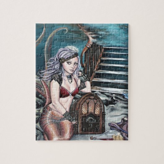 steampunk zeemeermin waar je me achterliet legpuzzel (Verticaal)