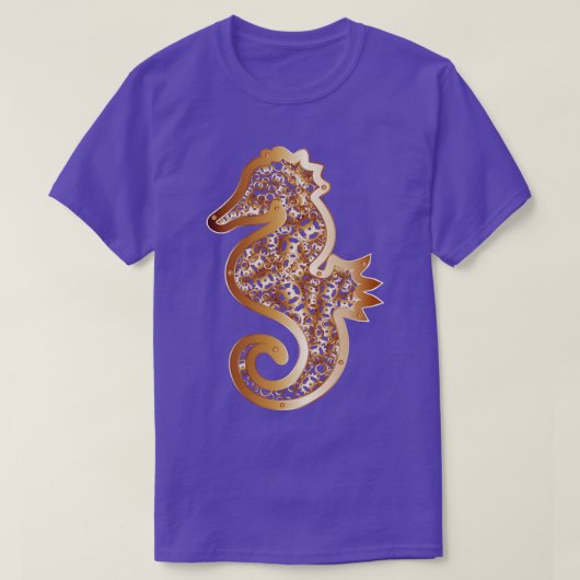 Steampunk zeepaardje abstract ontwerp t-shirt (Design voorkant)