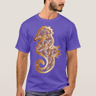 Steampunk zeepaardje abstract ontwerp t-shirt