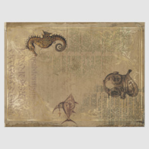 steampunk-zeepaardje en duikdekzeilen tissuepapier