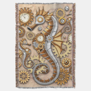 Steampunk Zeepaardje Vintage Surrealistisch Deken