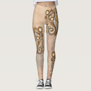 Steampunk Zeepaardje Vintage Surrealistische Kunst Leggings