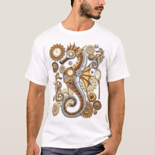 Steampunk Zeepaardje Vintage Surrealistische Kunst T-shirt