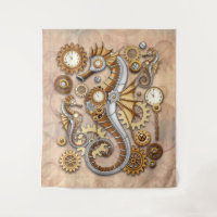 Steampunk Zeepaardje Vintage Surrealistische Kunst