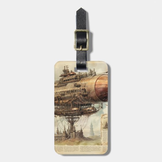 Steampunk Zeppelin (10) Bagagelabel (Voorkant verticaal)