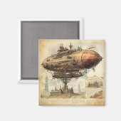 Steampunk Zeppelin (10) Magneet (Voorkant / Achterkant)