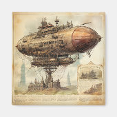  Steampunk Zeppelin (10) Magneet (Voorkant)