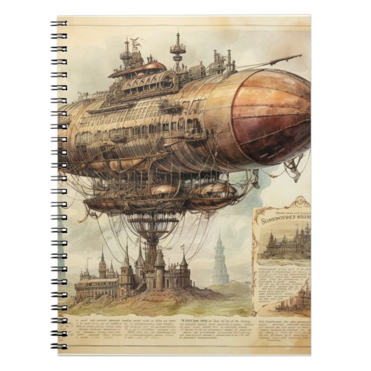  Steampunk Zeppelin (10) Notitieboek (Voorkant)