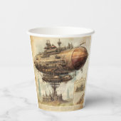 Steampunk Zeppelin (10) Papieren Bekers (Achterkant)
