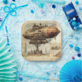  Steampunk Zeppelin (10) Papieren Bordje (Feest)