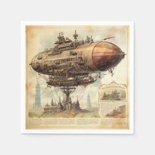 Steampunk Zeppelin (10) Servet (Voorkant)