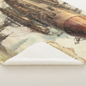 Steampunk Zeppelin (10) Sherpa Deken (3/4)