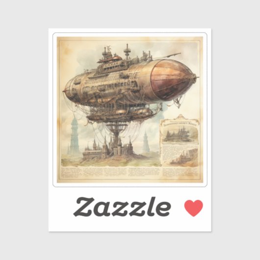  Steampunk Zeppelin (10) Sticker (Vel)