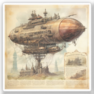  Steampunk Zeppelin (10) Sticker