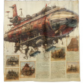 Steampunk Zeppelin (11) Douchegordijn (Voorkant)