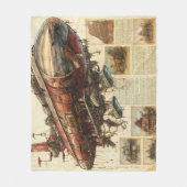 Steampunk Zeppelin (11) Fleece Deken (Voorkant)