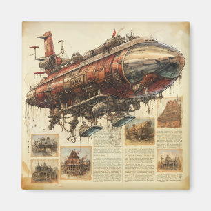 Steampunk Zeppelin (11) Magneet