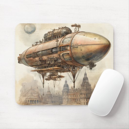 Steampunk Zeppelin (12) Muismat (Met muis)