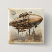 Steampunk Zeppelin (12) Vierkante Button 5,1 Cm (Voorkant)