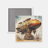  Steampunk Zeppelin (1) Magneet (Voorkant / Achterkant)