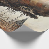 Steampunk Zeppelin (2) Cadeaupapier (Hoek)