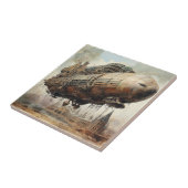 Steampunk Zeppelin (2) Tegeltje (Zijkant)