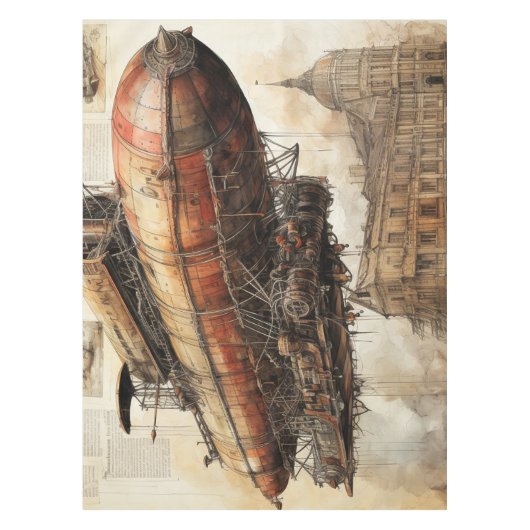 Steampunk Zeppelin (3) Tafelkleed (Voorkant)