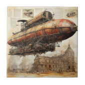 Steampunk Zeppelin (3) Tegeltje (Voorkant)