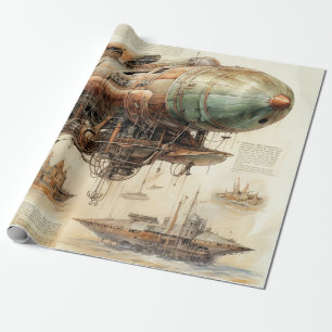 Steampunk Zeppelin (4) Cadeaupapier