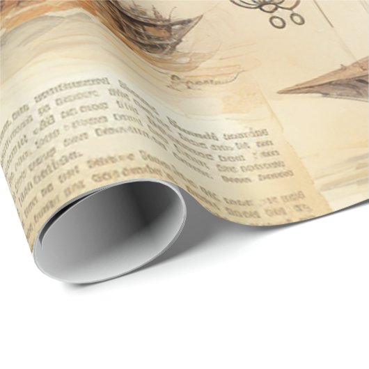  Steampunk Zeppelin (4) Cadeaupapier (Rol Hoek)