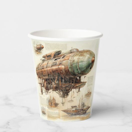  Steampunk Zeppelin (4) Papieren Bekers (Voorkant)
