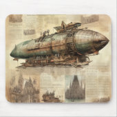 Steampunk Zeppelin (5) Muismat (Voorkant)