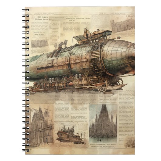 Steampunk Zeppelin (5) Notitieboek (Voorkant)