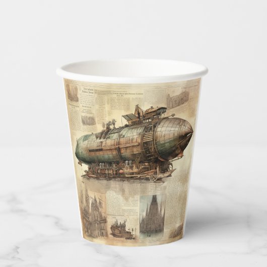  Steampunk Zeppelin (5) Papieren Bekers (Voorkant)