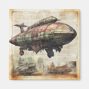 Steampunk Zeppelin (6) Magneet
