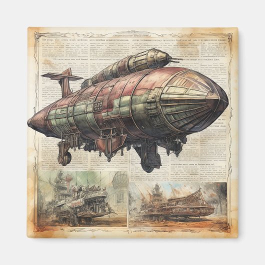 Steampunk Zeppelin (6) Magneet (Voorkant)