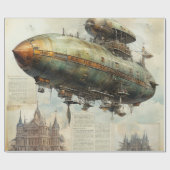 Steampunk Zeppelin (7) Tissue Paper Cadeaupapier (Vlak)