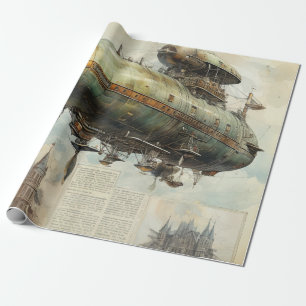 Steampunk Zeppelin (7) Tissue Paper Cadeaupapier