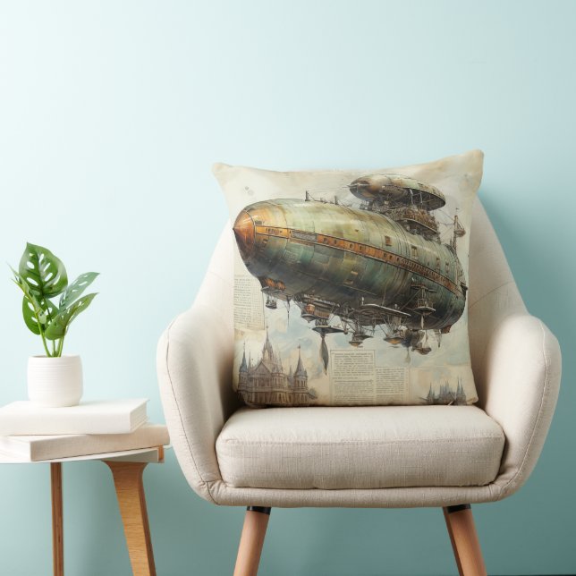  Steampunk Zeppelin (7) Tissue Paper Kussen (Stoel)