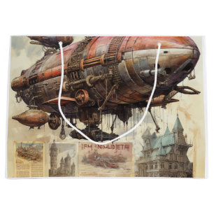 Steampunk Zeppelin (8) Tissue Paper Groot Cadeauzakje