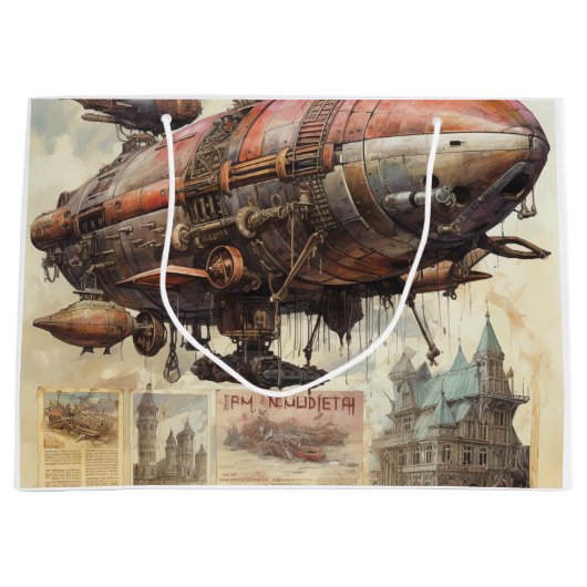 Steampunk Zeppelin (8) Tissue Paper Groot Cadeauzakje (Voorkant)