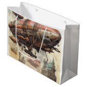  Steampunk Zeppelin (8) Tissue Paper Groot Cadeauzakje (Voorkant Gekanteld)