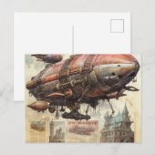 Steampunk Zeppelin (9) Briefkaart (Voorkant / Achterkant)