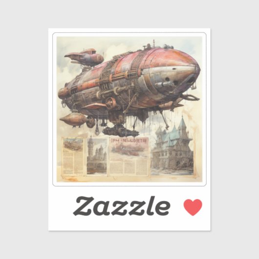  Steampunk Zeppelin (9) Sticker (Vel)